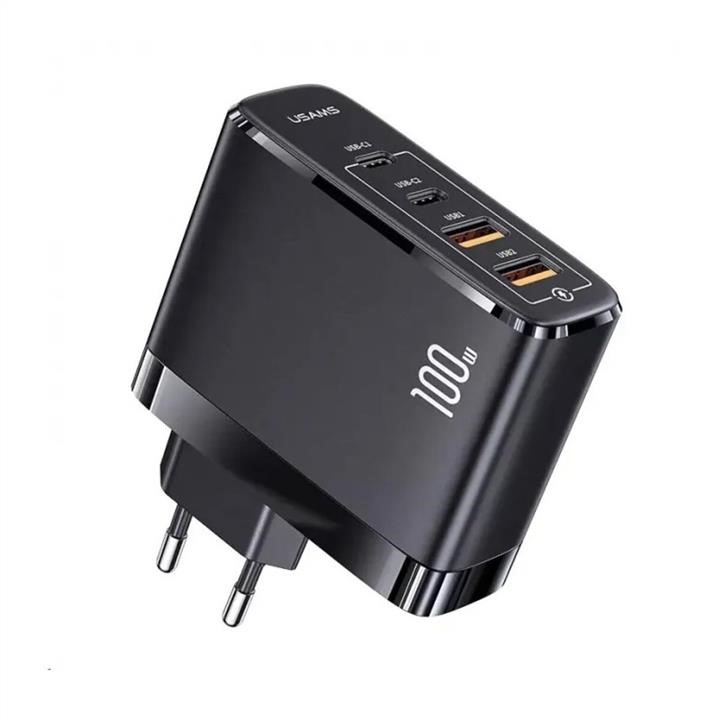 Usams CC145TC01 AC Charger for Usams US-CC145 T44 100W 4 Ports GaN Fast 2A+2C Charger (EU) Black CC145TC01: Buy near me in Poland at 2407.PL - Good price!
