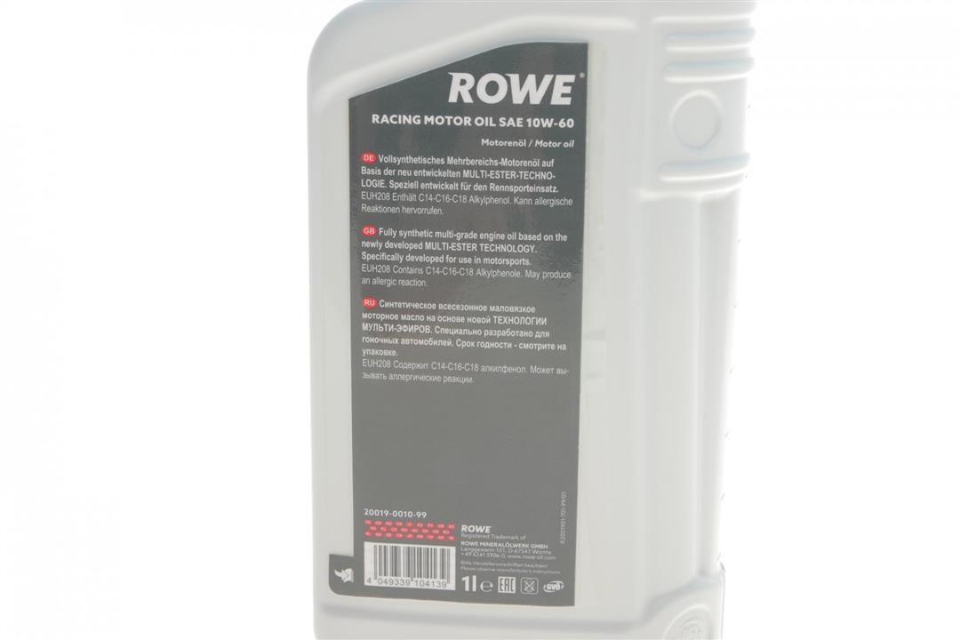 Olej silnikowy ROWE HIGHTEC RACING MULTI-ESTER TECHNOLOGY 10W-60, 1L Rowe 20019-0010-99