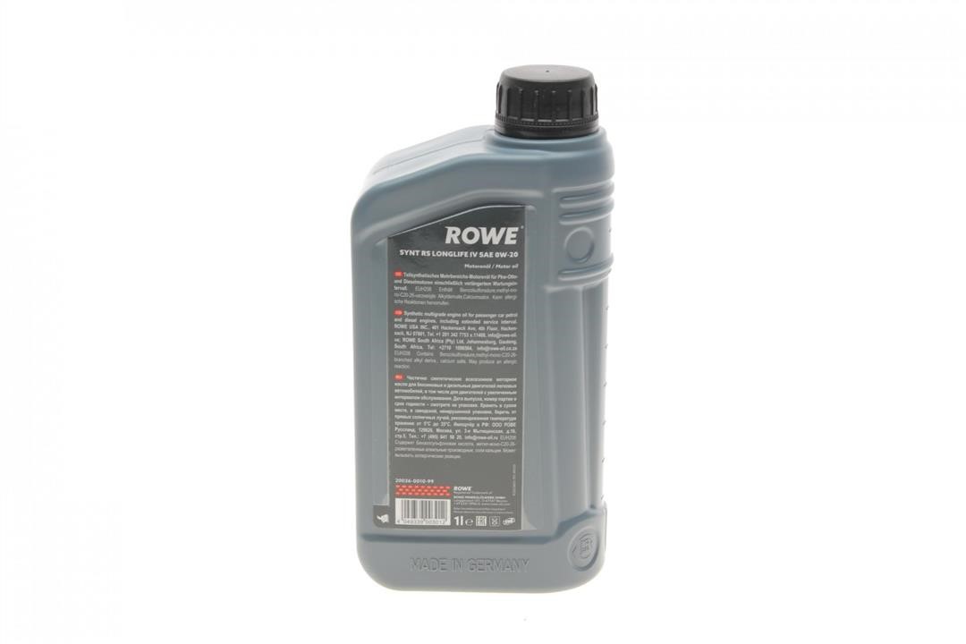 Olej silnikowy ROWE HIGHTEC SYNTH RS LONGLIFE IV 0W-20, 1L Rowe 20036-0010-99