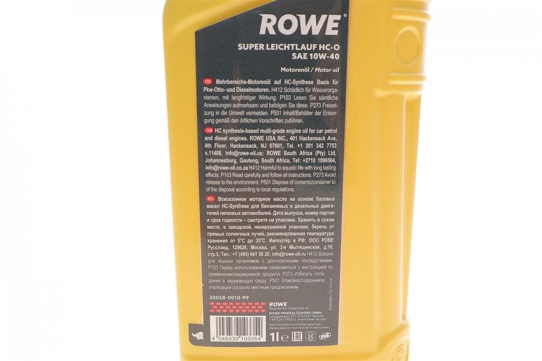 Olej silnikowy ROWE HIGHTEC SUPER LEICHTLAUF HC-O 10W-40, 1L Rowe 20058-0010-99