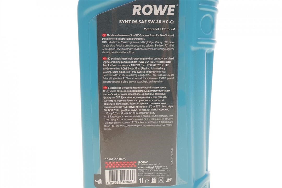 Olej silnikowy ROWE HIGHTEC SYNT RS HC-C1 5W-30, 1L Rowe 20109-0010-99