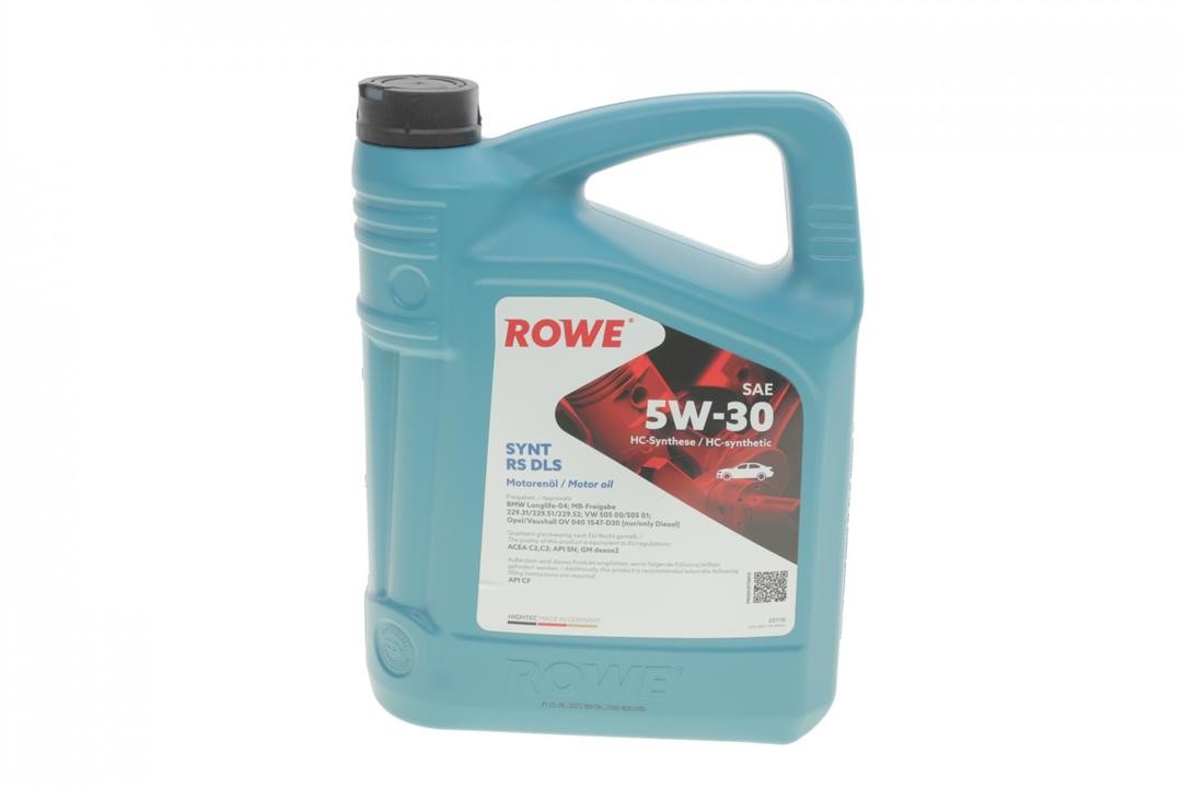 Rowe 20118-0040-99 Моторное масло ROWE HIGHTEC SYNT RS DLS 5W-30, 4л 20118004099: Отличная цена - Купить в Польше на 2407.PL!