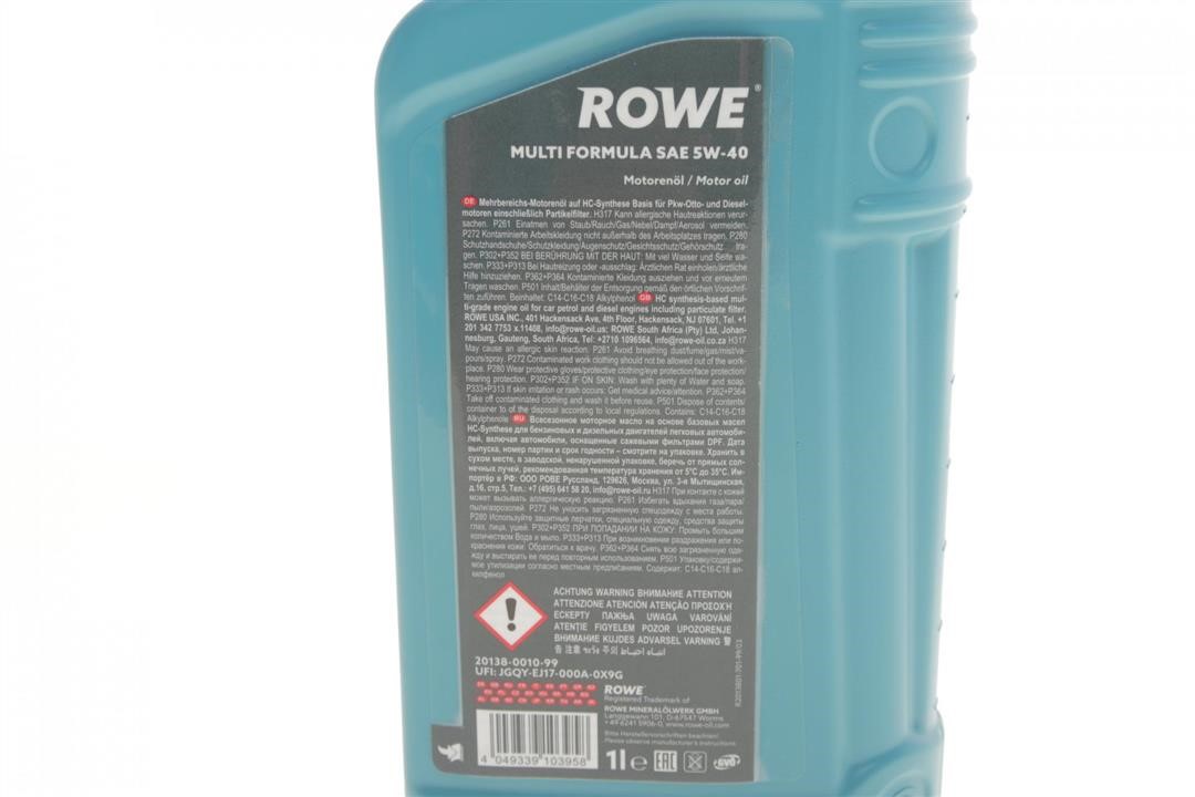 Olej silnikowy ROWE HIGHTEC MULTI FORMULA 5W-40, 1L Rowe 20138-0010-99