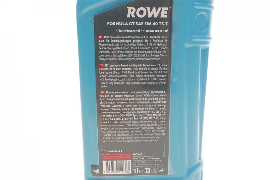 Olej silnikowy ROWE HIGHTEC FORMULA GT TS-Z 5W-40, 1L Rowe 20143-0010-99
