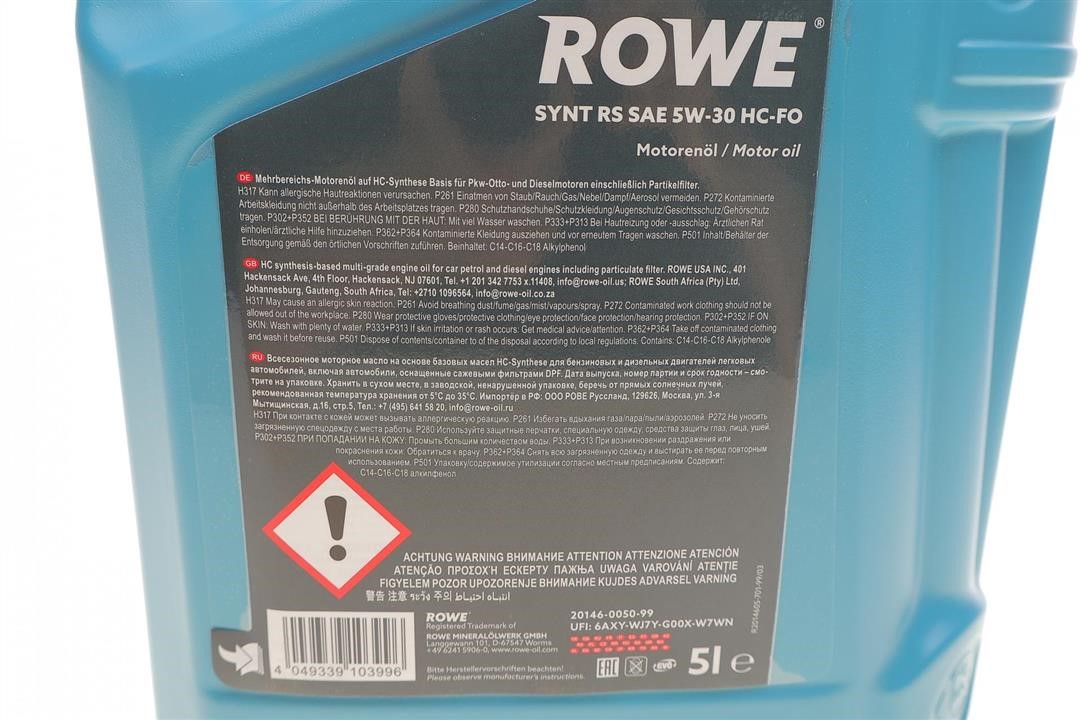 Motoröl ROWE HIGHTEC SYNT RS HC-FO 5W-30, 5L Rowe 20146-0050-99