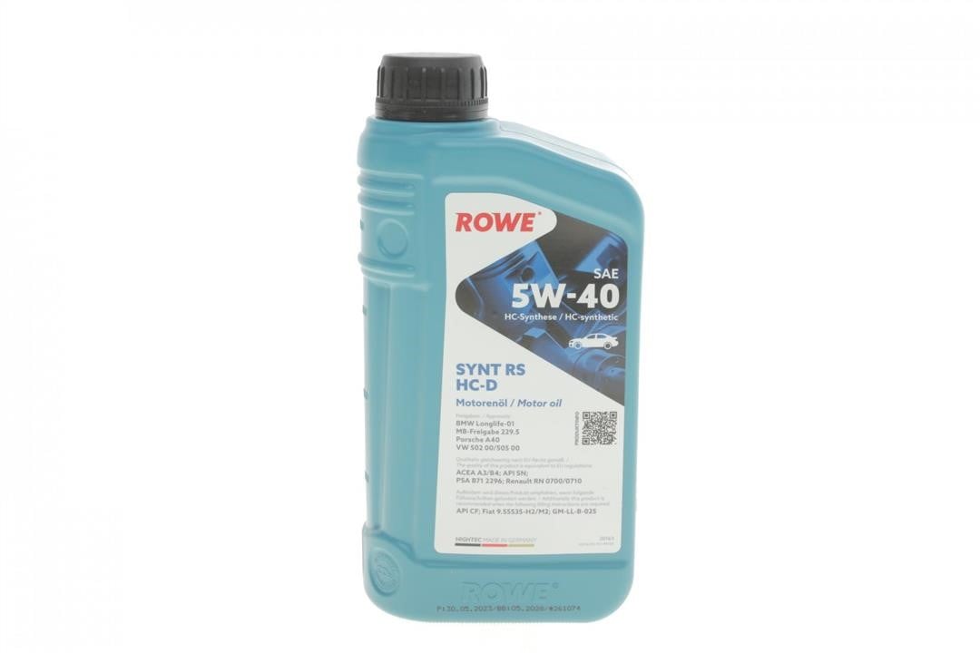 Rowe 20163-0010-99 Engine oil ROWE HIGHTEC SYNT RS HC-D 5W-40, 1L 20163001099: Buy near me in Poland at 2407.PL - Good price!