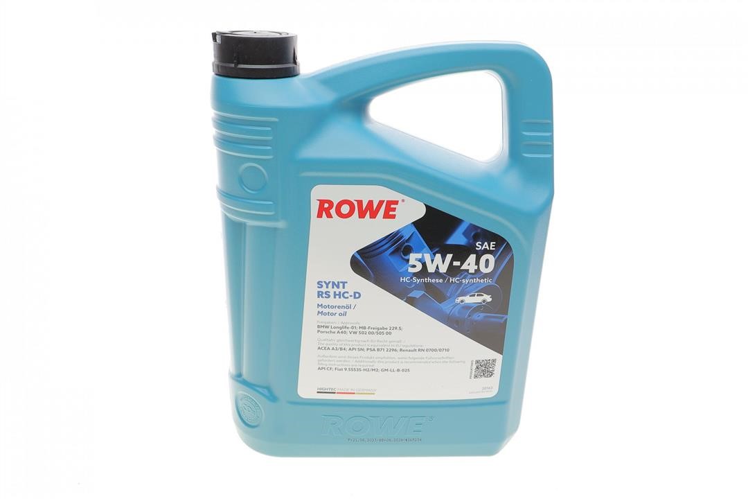 Rowe 20163-0040-99 Engine oil ROWE HIGHTEC SYNT RS HC-D 5W-40, 4L 20163004099: Buy near me in Poland at 2407.PL - Good price!