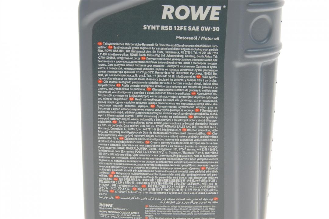 Olej silnikowy ROWE HIGHTEC SYNT RSB 12FE 0W-30, 1L Rowe 20305-0010-99