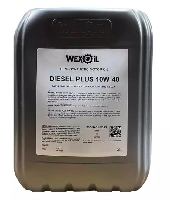 WEXOIL 1232819 Моторна олива WEXOIL Diesel Plus 10W-40, 20л 1232819: Приваблива ціна - Купити у Польщі на 2407.PL!