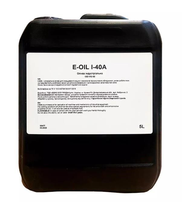 EUROOIL 1278562 Industrial Oil EUROOIL E-OIL I-40A, 5L 1278562: Buy near me in Poland at 2407.PL - Good price!