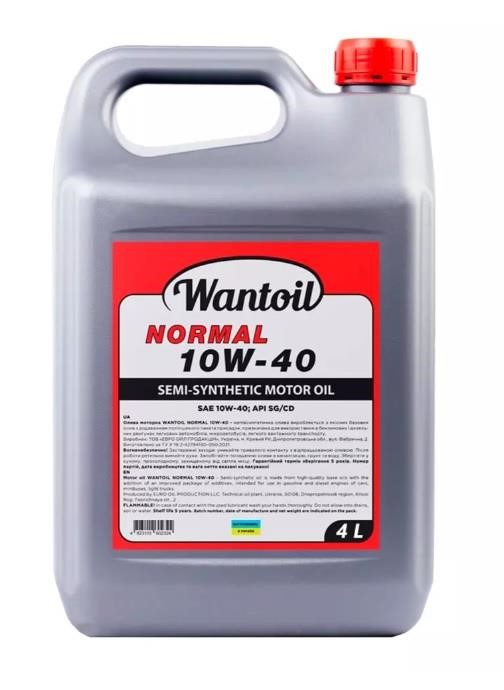 WANTOIL 1278579 Engine oil WANTOIL NORMAL 10W-40, 4L 1278579: Buy near me at 2407.PL in Poland at an Affordable price!