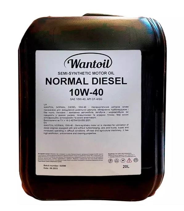 WANTOIL 1278588 Engine oil WANTOIL NORMAL DIESEL 10W-40, 20L 1278588: Buy near me in Poland at 2407.PL - Good price!
