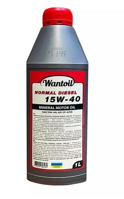 WANTOIL 1278589 Engine oil WANTOIL NORMAL DIESEL 15W-40, 1L 1278589: Buy near me in Poland at 2407.PL - Good price!