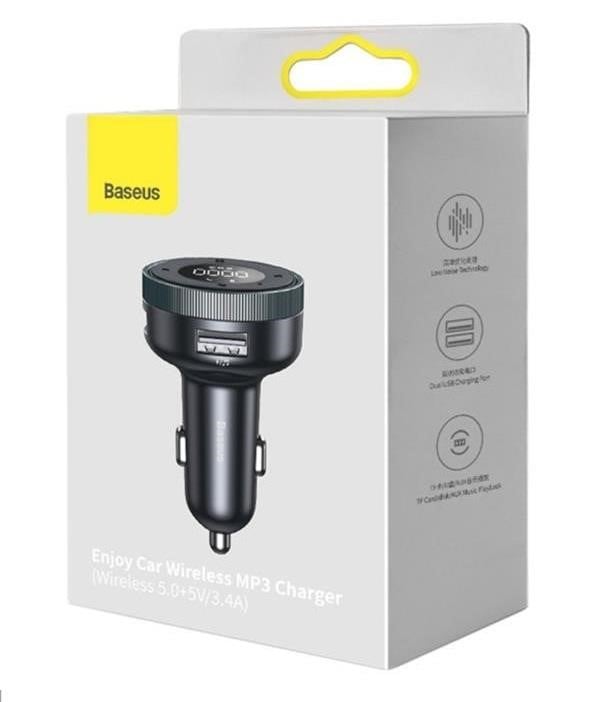 Baseus CCLH-01 USB Car Charger Baseus Enjoy Car Wireless MP3 Charger (Wireless 5.0+5V/3.4A) Black CCLH01: Buy near me in Poland at 2407.PL - Good price!