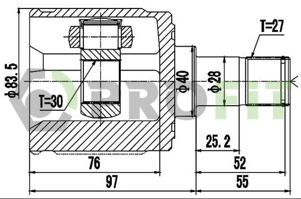 Profit 2810-2065 CV joint 28102065: Buy near me in Poland at 2407.PL - Good price!