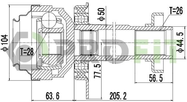 Profit 2810-2041 CV joint 28102041: Buy near me in Poland at 2407.PL - Good price!