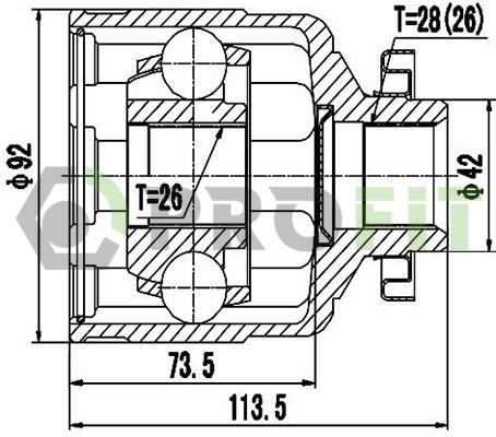 Profit 2810-2071 Шарнир равных угловых скоростей (ШРУС) 28102071: Отличная цена - Купить в Польше на 2407.PL!