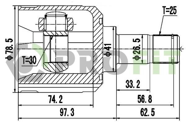 Profit 2810-2072 Шарнир равных угловых скоростей (ШРУС) 28102072: Отличная цена - Купить в Польше на 2407.PL!