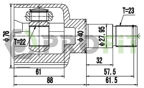 Profit 2810-2054 CV joint 28102054: Buy near me in Poland at 2407.PL - Good price!