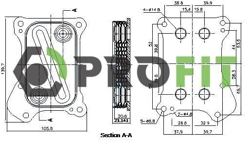 Profit 1745-0005 Oil cooler 17450005: Buy near me in Poland at 2407.PL - Good price!