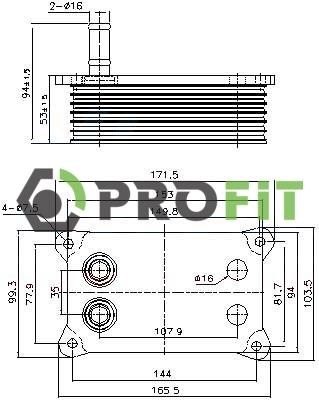 Profit 1745-0008 Oil cooler 17450008: Buy near me in Poland at 2407.PL - Good price!