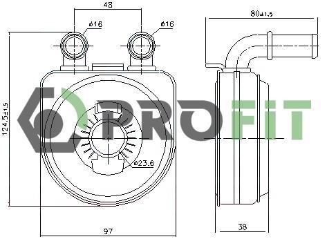 Profit 1745-0025 Oil cooler 17450025: Buy near me in Poland at 2407.PL - Good price!