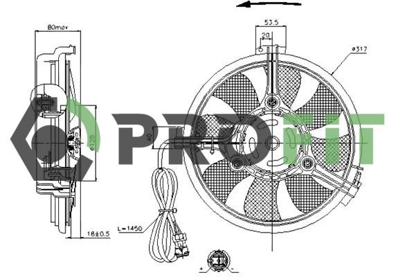 Profit 1850-0001 Вентилятор радиатора 18500001: Отличная цена - Купить в Польше на 2407.PL!