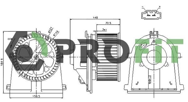 Profit 1860-0002 Fan assy - heater motor 18600002: Buy near me at 2407.PL in Poland at an Affordable price!
