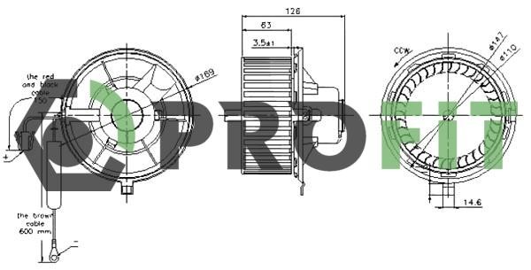 Profit 1860-0014 Fan assy - heater motor 18600014: Buy near me in Poland at 2407.PL - Good price!