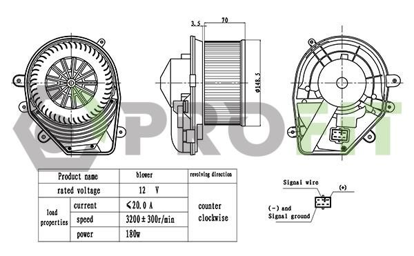 Profit 1860-0054 Fan assy - heater motor 18600054: Buy near me at 2407.PL in Poland at an Affordable price!