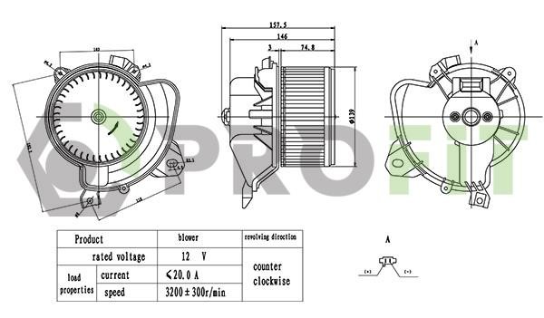 Profit 1860-0061 Fan assy - heater motor 18600061: Buy near me in Poland at 2407.PL - Good price!