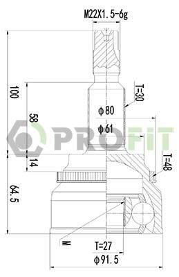 Profit 2710-3073 Przegub homokinetyczny 27103073: Atrakcyjna cena w Polsce na 2407.PL - Zamów teraz!