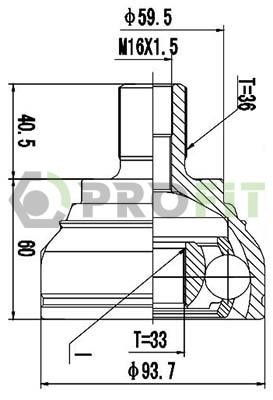 Profit 2710-1708 Шарнир равных угловых скоростей (ШРУС) 27101708: Отличная цена - Купить в Польше на 2407.PL!