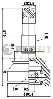 Profit 2710-1726 CV joint 27101726: Buy near me in Poland at 2407.PL - Good price!
