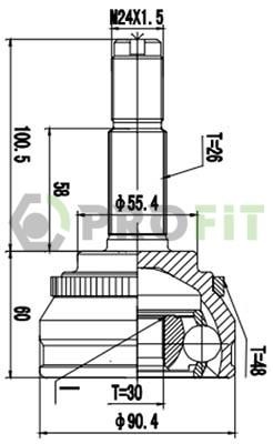 Profit 2710-3052 CV joint 27103052: Buy near me in Poland at 2407.PL - Good price!