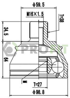 Profit 2710-1552 CV joint 27101552: Buy near me in Poland at 2407.PL - Good price!