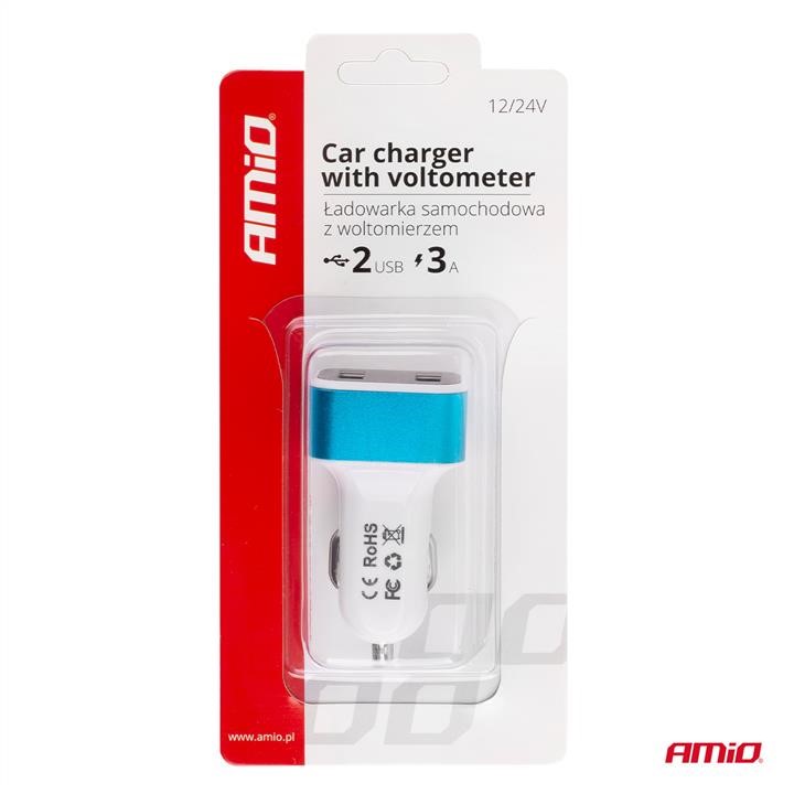 Phone charger 2xUSB + battery check TEST-04 AMiO 01028