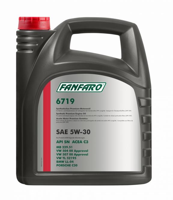 Fanfaro FF6719-5 Engine oil Fanfaro 6719 Longlife 5W-30, 5L FF67195: Buy near me in Poland at 2407.PL - Good price!