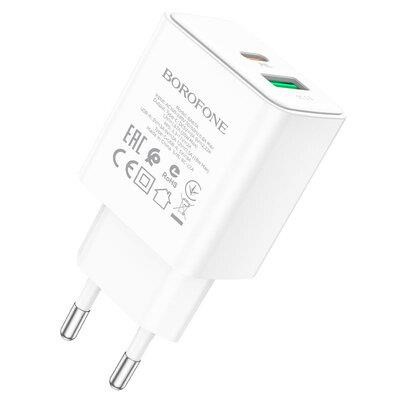 Borofone BA67AW Mains charger BOROFONE BA67A PD20W+QC3.0 charger White BA67AW: Buy near me in Poland at 2407.PL - Good price!