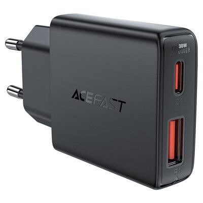 AceFast 6974316282709 Сетевое зарядное устройство ACEFAST A69 PD30W GaN (USB-A+USB-C) ultra-thin charger Black 6974316282709: Отличная цена - Купить в Польше на 2407.PL!