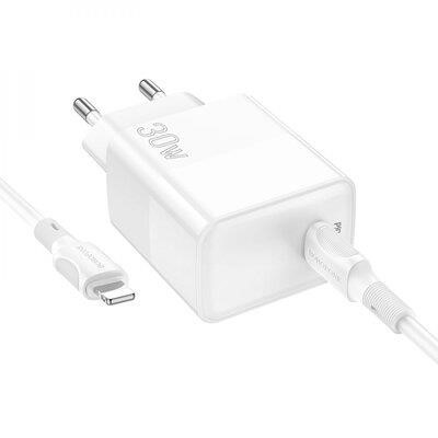 Borofone 6941991101281 Mains charger BOROFONE BA77A Insightful single port PD30W charger set(C to iP) White 6941991101281: Buy near me in Poland at 2407.PL - Good price!