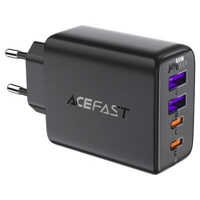 AceFast 6974316282754 Мережевий зарядний пристрій ACEFAST A61 PD45W GaN (2*USB-C+2*USB-A) charger Black 6974316282754: Приваблива ціна - Купити у Польщі на 2407.PL!