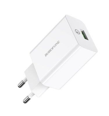 Borofone BA21AW Mains charger BOROFONE BA21A Long journey single port QC3.0 charger White BA21AW: Buy near me in Poland at 2407.PL - Good price!