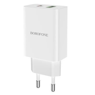 Borofone BA56AW Мережевий зарядний пристрій BOROFONE BA56A Lavida dual port PD20W+QC3.0 charger White BA56AW: Приваблива ціна - Купити у Польщі на 2407.PL!