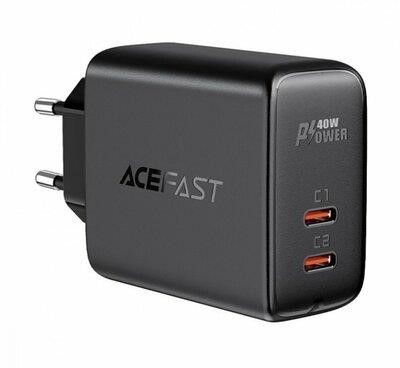 AceFast AFA9B Сетевое зарядное устройство ACEFAST A9 PD40W(USB-C+USB-C) dual port charger Black AFA9B: Отличная цена - Купить в Польше на 2407.PL!