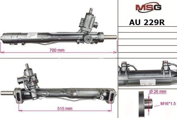 MSG Rebuilding AU229R Przekładnia kierownicza ze wspomaganiem hydraulicznym, regenerowana AU229R: Dobra cena w Polsce na 2407.PL - Kup Teraz!