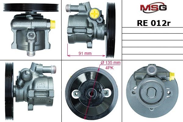 MSG Rebuilding RE012R Насос гидроусилителя руля восстановленный RE012R: Отличная цена - Купить в Польше на 2407.PL!
