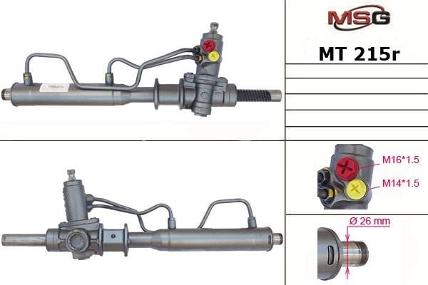 MSG Rebuilding MT215R Рульова рейка з ГПК відновлена MT215R: Приваблива ціна - Купити у Польщі на 2407.PL!