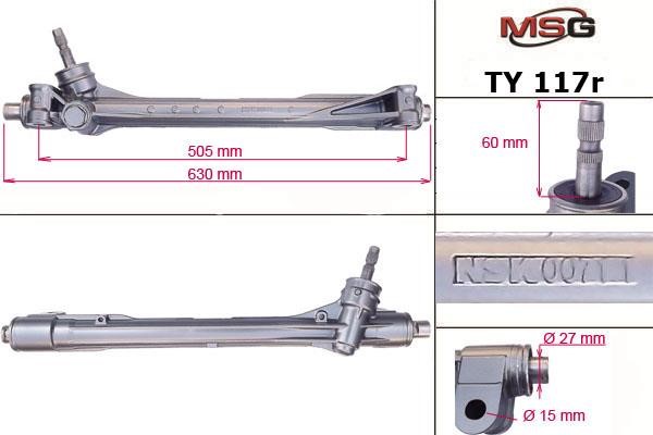 MSG Rebuilding TY117R Przekładnia kierownicza bez wspomagania hydraulicznego, regenerowana TY117R: Dobra cena w Polsce na 2407.PL - Kup Teraz!