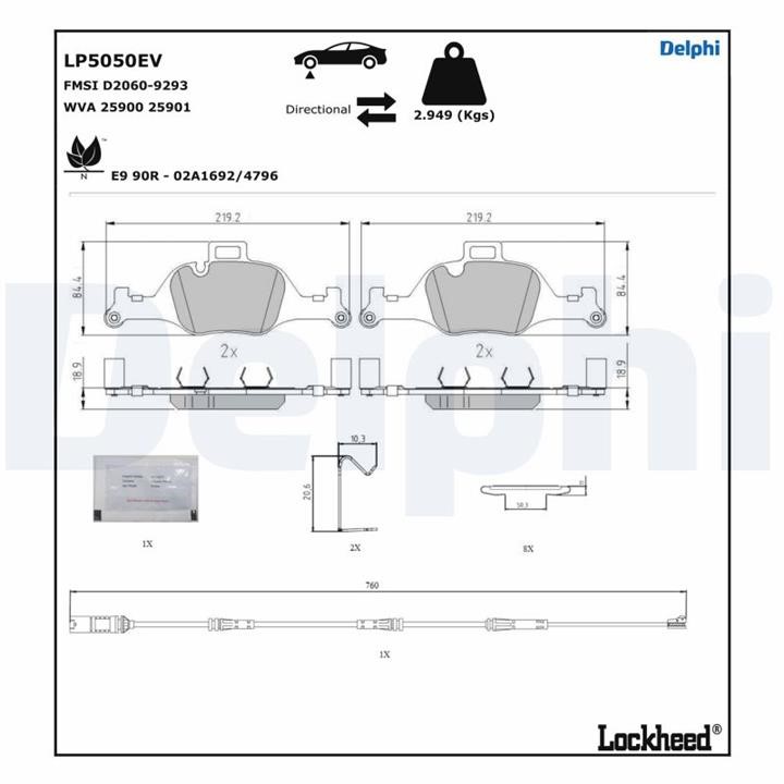 Delphi LP5050EV Brake Pad Set, disc brake LP5050EV: Buy near me in Poland at 2407.PL - Good price!